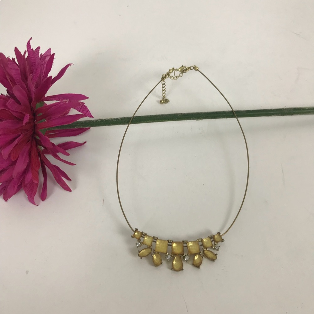 Vintage gold plated choker style necklace stones